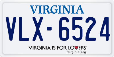 VA license plate VLX6524