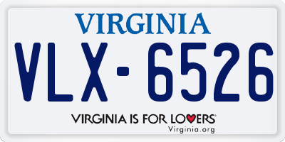 VA license plate VLX6526