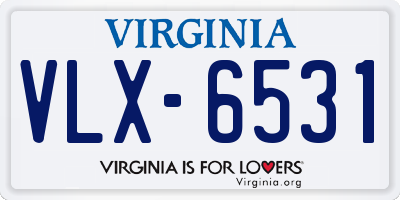 VA license plate VLX6531