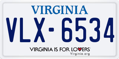 VA license plate VLX6534