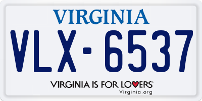 VA license plate VLX6537