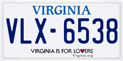 VA license plate VLX6538