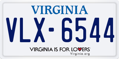 VA license plate VLX6544