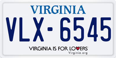 VA license plate VLX6545