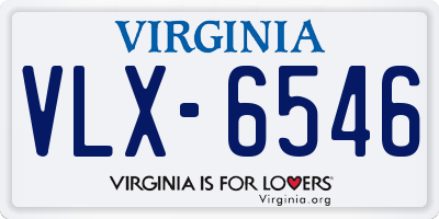 VA license plate VLX6546