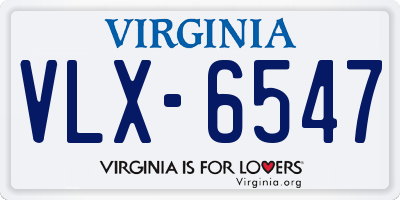 VA license plate VLX6547