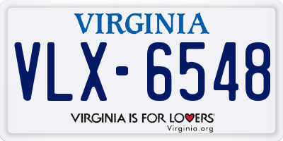 VA license plate VLX6548