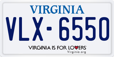 VA license plate VLX6550