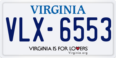 VA license plate VLX6553