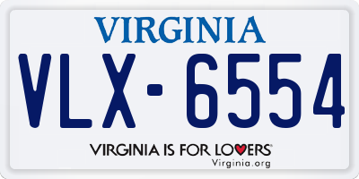 VA license plate VLX6554