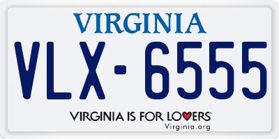 VA license plate VLX6555