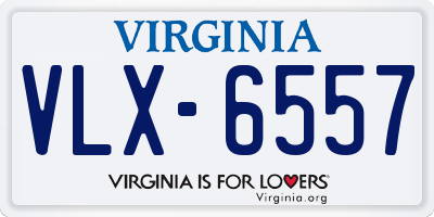 VA license plate VLX6557