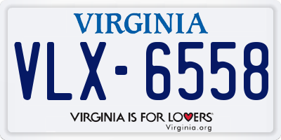 VA license plate VLX6558