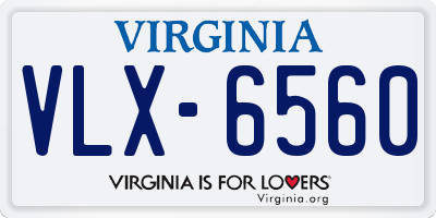 VA license plate VLX6560