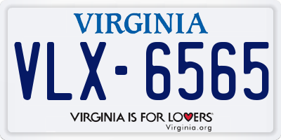 VA license plate VLX6565