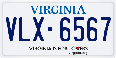 VA license plate VLX6567