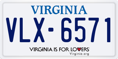 VA license plate VLX6571