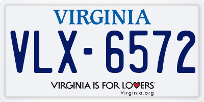 VA license plate VLX6572