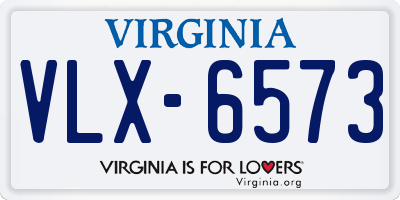 VA license plate VLX6573