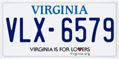 VA license plate VLX6579