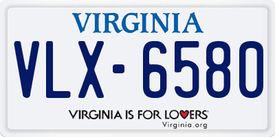 VA license plate VLX6580