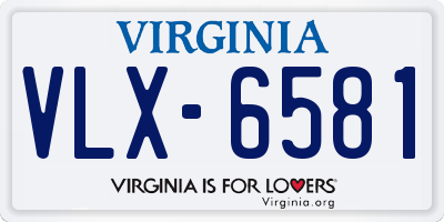 VA license plate VLX6581