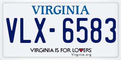 VA license plate VLX6583