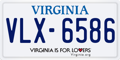 VA license plate VLX6586