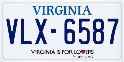 VA license plate VLX6587