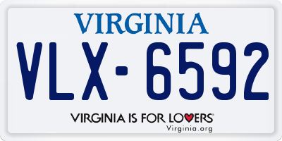 VA license plate VLX6592