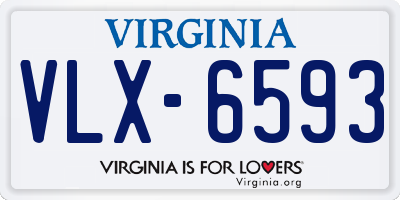 VA license plate VLX6593