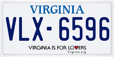 VA license plate VLX6596