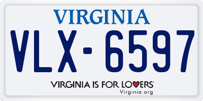 VA license plate VLX6597