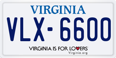 VA license plate VLX6600