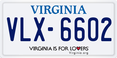 VA license plate VLX6602