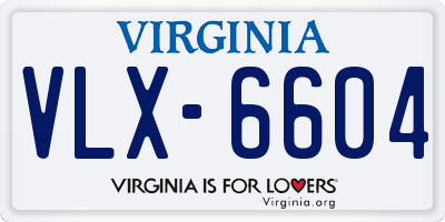 VA license plate VLX6604