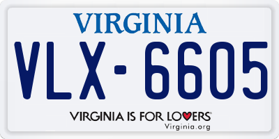 VA license plate VLX6605