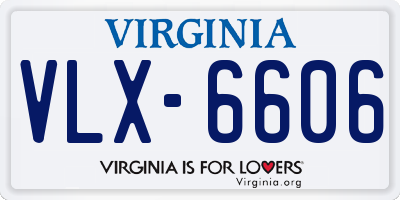 VA license plate VLX6606