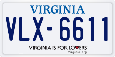 VA license plate VLX6611