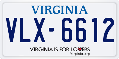 VA license plate VLX6612