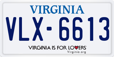 VA license plate VLX6613