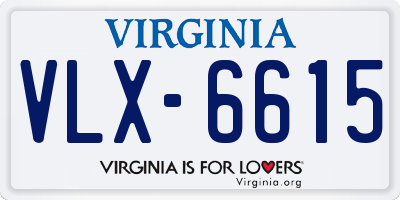 VA license plate VLX6615