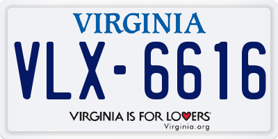 VA license plate VLX6616