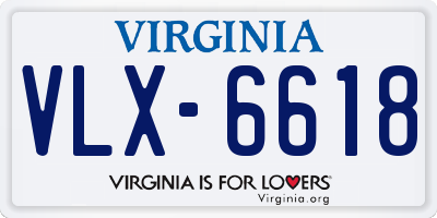 VA license plate VLX6618