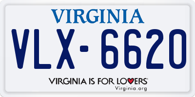 VA license plate VLX6620