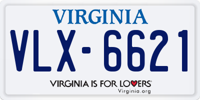 VA license plate VLX6621