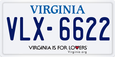 VA license plate VLX6622