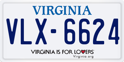 VA license plate VLX6624