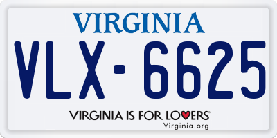 VA license plate VLX6625