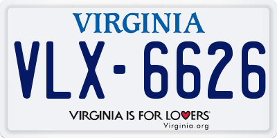 VA license plate VLX6626